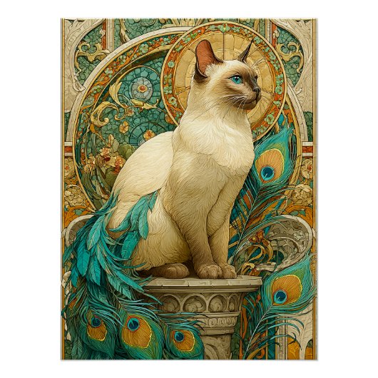 Art Nouveau Cat Perfect Poster (Voorkant)