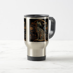 Art Nouveau Cat Travel/Commuter Mok, 15 oz Reisbeker