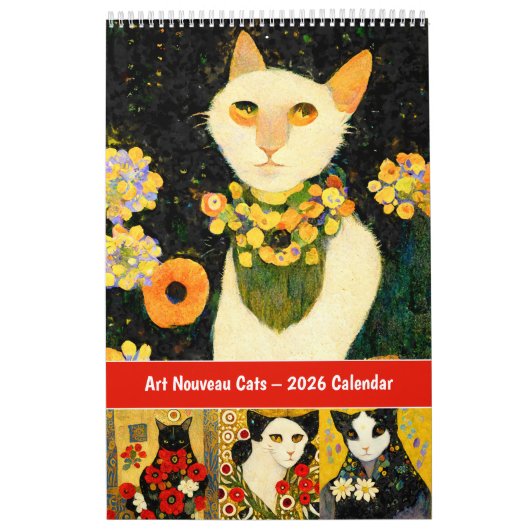 Art Nouveau Cats – 2026 Calendar   Kalender (Hoes)