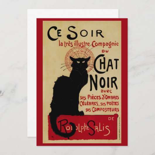 Art Nouveau, Ce Soir Chat Noir Black Cat (Voorkant / Achterkant)