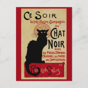 Art Nouveau, Ce Soir Chat Noir Black Cat Briefkaart