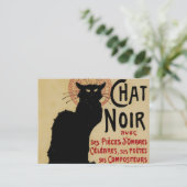 Art Nouveau, Ce Soir Chat Noir Black Cat Briefkaart (Staand voorkant)