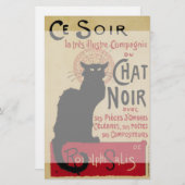  Art Nouveau, Ce Soir Chat Noir Black Cat Briefpapier (Voorkant / Achterkant)