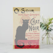  Art Nouveau, Ce Soir Chat Noir Black Cat Briefpapier (Staand voorkant)
