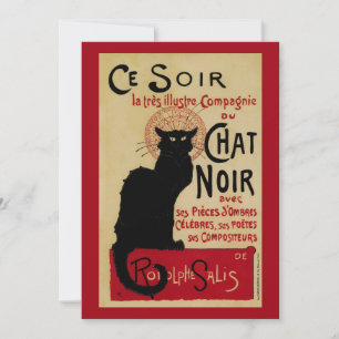  Art Nouveau, Ce Soir Chat Noir Black Cat Kaart