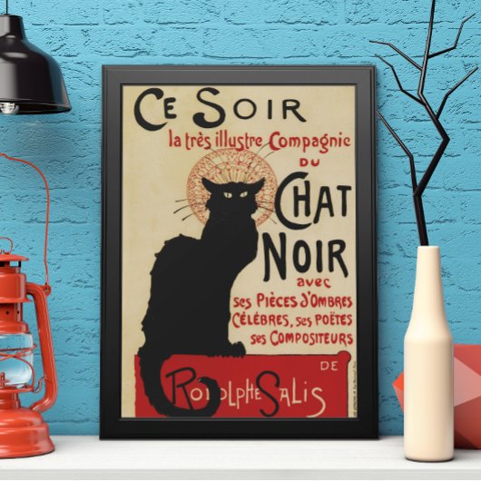 Art Nouveau, Ce Soir Chat Noir Black Cat Poster