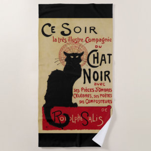 Art Nouveau, Ce Soir Chat Noir Black Cat Strandlaken