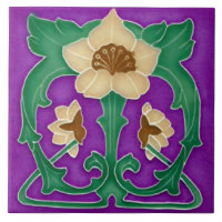 Art Nouveau Ceramic Fireplace Wall Tegel