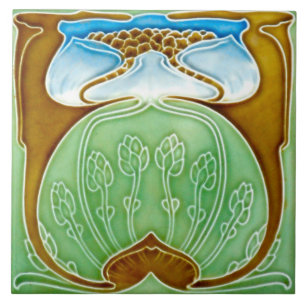 Art Nouveau Ceramic Fireplace Wall Tegel Tegeltje