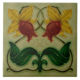 Art Nouveau ceramic fireplace wall tile Tegeltje