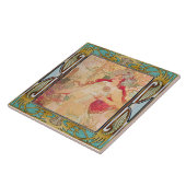 Art Nouveau Ceramic Tile Alphose Mucha Design 05 Tegeltje (Zijkant)