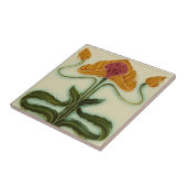 Art Nouveau Ceramic Tile - Flowers Tegeltje (Zijkant)