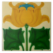 Art nouveau ceramic tile