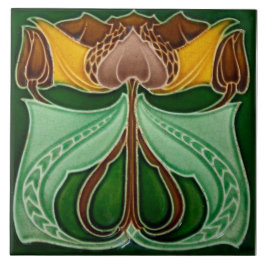Art Nouveau ceramic tile Tegeltje