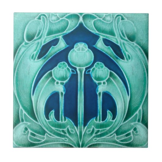 Art Nouveau ceramic tile Tegeltje (Voorkant)