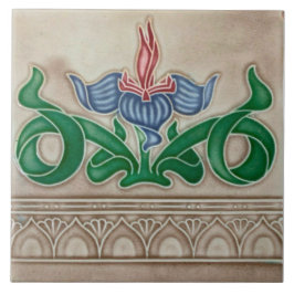 Art Nouveau ceramic tile Tegeltje