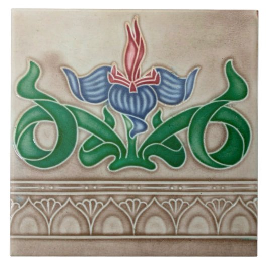 Art Nouveau ceramic tile Tegeltje (Voorkant)