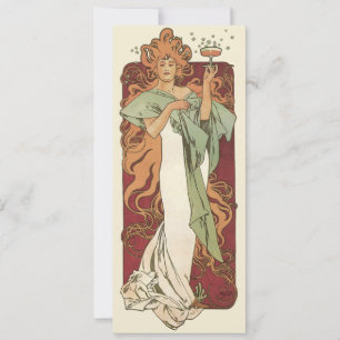 art nouveau, champagne van Alphonse Mucha Kaart