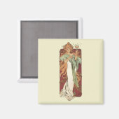  art nouveau, champagne van Alphonse Mucha Magneet (Voorkant / Achterkant)