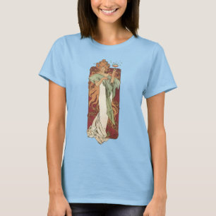 art nouveau, champagne van Alphonse Mucha T-shirt