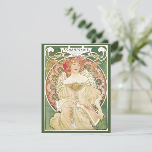  Art Nouveau, Champenois door Alphonse Mucha Kaart (Staand voorkant)