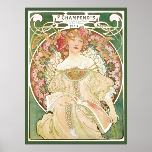Art Nouveau, Champenois door Alphonse Mucha Poster (Voorkant)