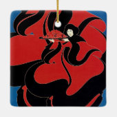 Art Nouveau Chap Book Thanksgiving Keramisch Ornament (Achterkant)