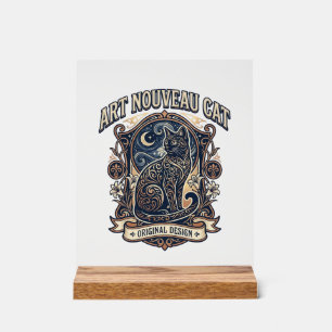 Art Nouveau Chat Chat Art Nouveau Vintage Vector A
