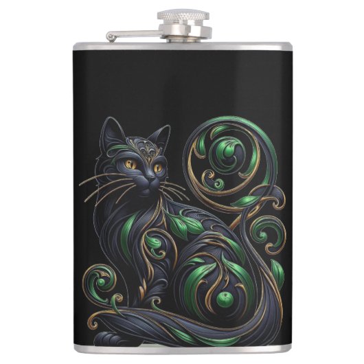 Art Nouveau Chat Noir Flacon Celtique Vinyle Envel (Devant)