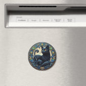 Art Nouveau Chat noir Magnet celtique (In Situ (Lave-vaisselle))