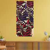 Art Nouveau Checkered Wave Pattern Canvas Afdruk (Insitu (Woonkamer))