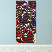 Art Nouveau Checkered Wave Pattern Canvas Afdruk (Insitu (Houten vloer))