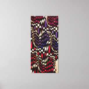 Art Nouveau Checkered Wave Pattern Canvas Afdruk