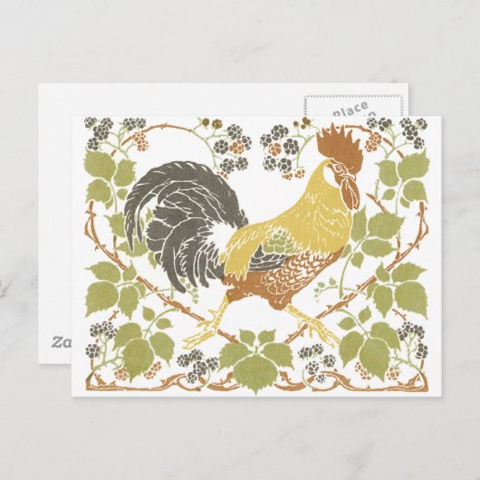 Art Nouveau Chickens Briefkaart (Voorkant / Achterkant)
