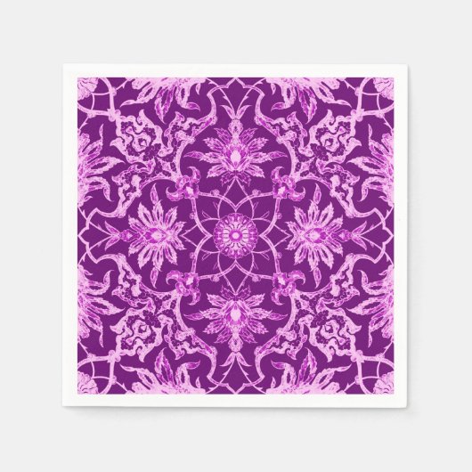 Art Nouveau Chinese Pattern - Amethyst Paars Servetten (Voorkant)