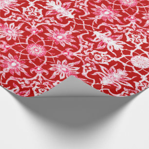 Art Nouveau Chinese Pattern - Deep Red Cadeaupapier