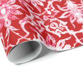 Art Nouveau Chinese Pattern - Deep Red Cadeaupapier (Rol Hoek)