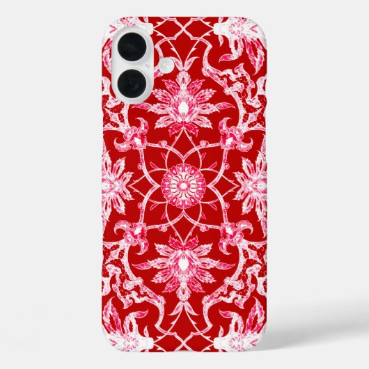 Art Nouveau Chinese Pattern - Deep Red Case-Mate iPhone Case (Achterkant)