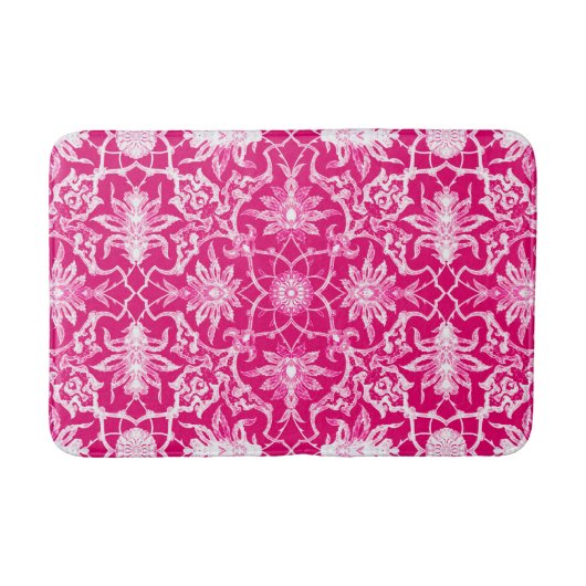 Art Nouveau Chinese Pattern - Fuschia Pink Badmat (Voorkant)