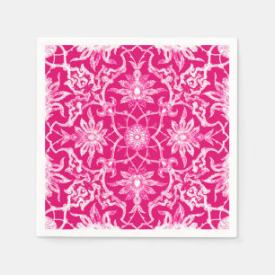 Art Nouveau Chinese Pattern - Fuschia Pink Servet