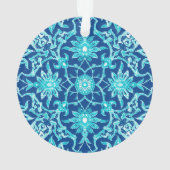 Art Nouveau Chinese Pattern - Turquoise en Blue Ornament (achterkant)
