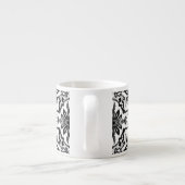 Art Nouveau Chinese Pattern - Zwart-wit Espresso Kop (Achterkant)