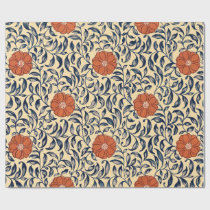 Art Nouveau Chinese Pioen Bloemmotief Antiek Stijl Cadeaupapier