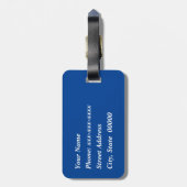 Art Nouveau Chinese Tile, Cobalt Blue en White Bagagelabel (Achterkant verticaal)