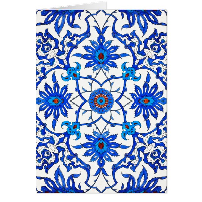 Art Nouveau Chinese Tile - Cobalt Blue & White (Voorkant)