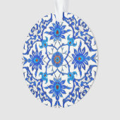 Art Nouveau Chinese Tile - Cobalt Blue & White Ornament (voorkant)