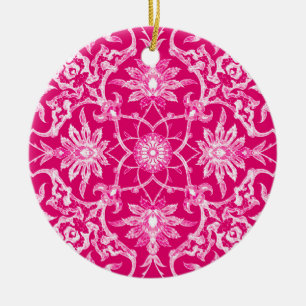 Art Nouveau Chinese Tile - Fuchsia Pink Keramisch Ornament