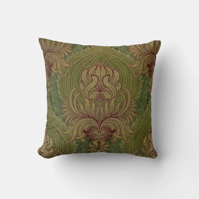 Art Nouveau Chrysanthemum & Artichoke Pattern Kussen (Voorkant)