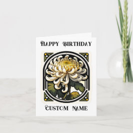 Art Nouveau Chrysanthemum November Geboorte bloem Kaart