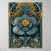 Art Nouveau Circus Poster in Blue and Yellow (Devant)